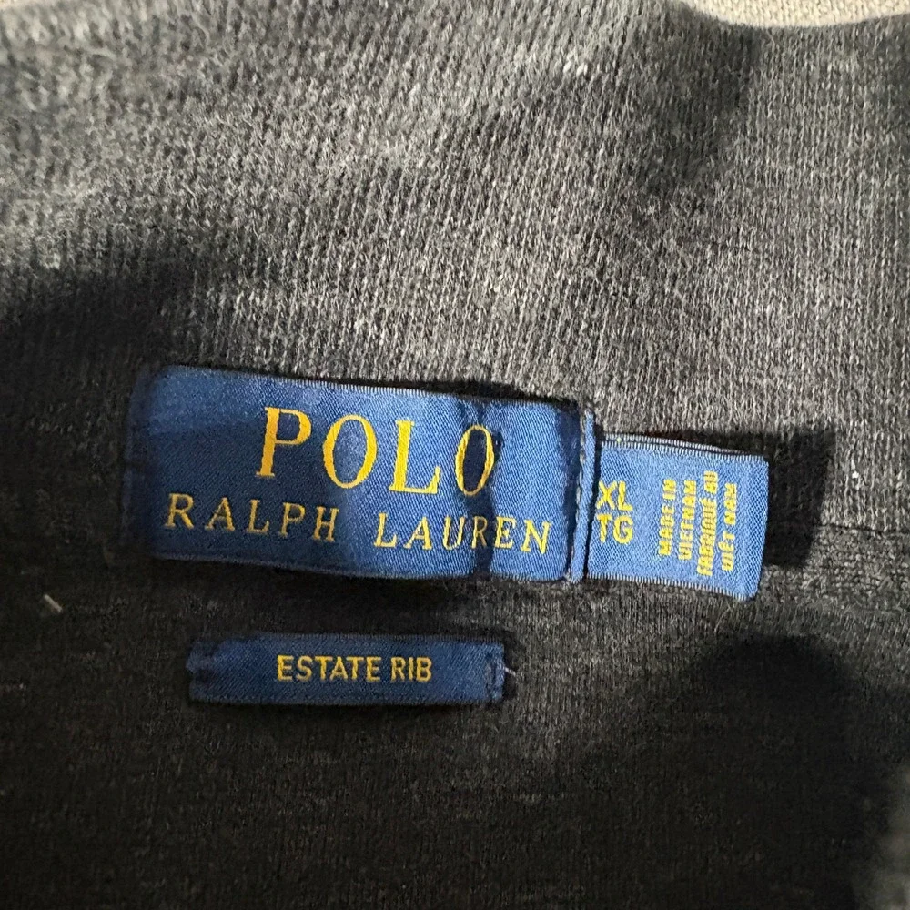 Polo Ralph Lauren Quarter Zip Pullover Mens XL Gray Estate Rib Cotton Sweater